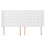 Headboard with white synthetic leather ears 183x16x118/128 cm by vidaXL, Headboards and footboards - Ref: Foro24-3119683, Pri...
