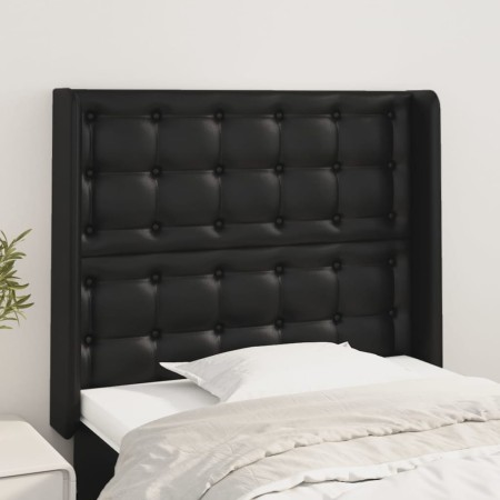 Kopfteil mit Ohren aus schwarzem Kunstleder, 93 x 16 x 118/128 cm von vidaXL, Kopf- und Fußteile - Ref: Foro24-3119658, Preis...