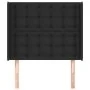 Headboard with black synthetic leather ears 93x16x118/128 cm by vidaXL, Headboards and footboards - Ref: Foro24-3119658, Pric...