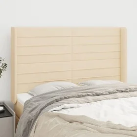 Headboard with cream fabric ears 147x16x118/128 cm by vidaXL, Headboards and footboards - Ref: Foro24-3119723, Price: 125,77 ...