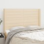 Headboard with cream fabric ears 147x16x118/128 cm by vidaXL, Headboards and footboards - Ref: Foro24-3119723, Price: 131,55 ...