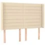 Headboard with cream fabric ears 147x16x118/128 cm by vidaXL, Headboards and footboards - Ref: Foro24-3119723, Price: 125,77 ...