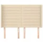 Headboard with cream fabric ears 147x16x118/128 cm by vidaXL, Headboards and footboards - Ref: Foro24-3119723, Price: 125,77 ...