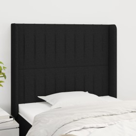 Cabecero con orejas de tela negro 93x16x118/128 cm de vidaXL, Cabeceros y pies de cama - Ref: Foro24-3119802, Precio: 71,64 €...