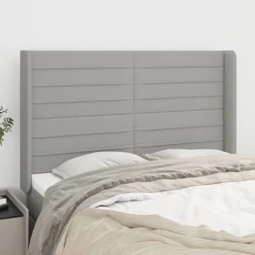 Headboard with light gray fabric ears 147x16x118/128 cm by vidaXL, Headboards and footboards - Ref: Foro24-3119718, Price: 12...