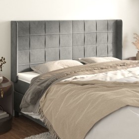 Headboard with light gray velvet ears 183x16x118/128 cm by vidaXL, Headboards and footboards - Ref: Foro24-3119640, Price: 11...