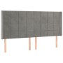 Kopfteil mit hellgrauen Samtohren 183x16x118/128 cm von vidaXL, Kopf- und Fußteile - Ref: Foro24-3119640, Preis: 118,68 €, Ra...