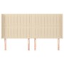 Headboard with cream fabric ears 183x16x118/128 cm by vidaXL, Headboards and footboards - Ref: Foro24-3119837, Price: 150,57 ...