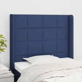 Headboard with blue fabric ears 103x16x118/128 cm by vidaXL, Headboards and footboards - Ref: Foro24-3119576, Price: 70,40 €,...