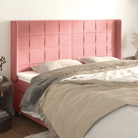 Headboard with pink velvet ears 183x16x118/128 cm by vidaXL, Headboards and footboards - Ref: Foro24-3119645, Price: 120,18 €...