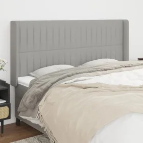 Headboard with light gray fabric ears 183x16x118/128 cm by vidaXL, Headboards and footboards - Ref: Foro24-3119832, Price: 10...