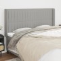 Headboard with light gray fabric ears 183x16x118/128 cm by vidaXL, Headboards and footboards - Ref: Foro24-3119832, Price: 11...