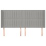 Headboard with light gray fabric ears 183x16x118/128 cm by vidaXL, Headboards and footboards - Ref: Foro24-3119832, Price: 11...
