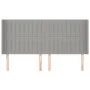 Headboard with light gray fabric ears 183x16x118/128 cm by vidaXL, Headboards and footboards - Ref: Foro24-3119832, Price: 10...