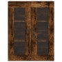 Armarios de pared 2 uds madera de ingeniería roble ahumado