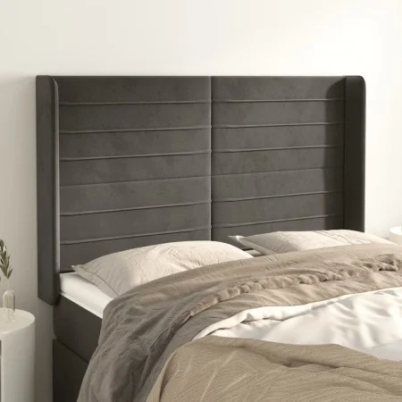 Headboard with dark gray velvet ears 147x16x118/128 cm by vidaXL, Headboards and footboards - Ref: Foro24-3119769, Price: 106...