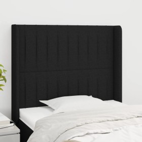 Cabecero con orejas de tela negro 83x16x118/128 cm de vidaXL, Cabeceros y pies de cama - Ref: Foro24-3119794, Precio: 77,10 €...