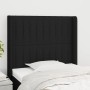 Cabecero con orejas de tela negro 83x16x118/128 cm de vidaXL, Cabeceros y pies de cama - Ref: Foro24-3119794, Precio: 77,00 €...