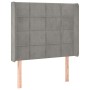 Kopfteil mit hellgrauen Samtohren 93x16x118/128 cm von vidaXL, Kopf- und Fußteile - Ref: Foro24-3119616, Preis: 68,90 €, Raba...