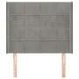 Kopfteil mit hellgrauen Samtohren 93x16x118/128 cm von vidaXL, Kopf- und Fußteile - Ref: Foro24-3119616, Preis: 66,40 €, Raba...