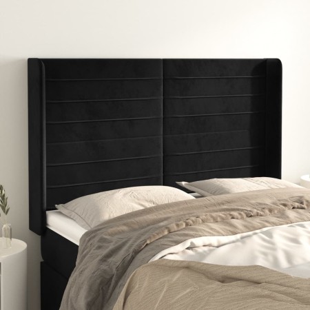 Kopfteil mit Ohren aus schwarzem Samt, 147 x 16 x 118/128 cm von vidaXL, Kopf- und Fußteile - Ref: Foro24-3119770, Preis: 92,...