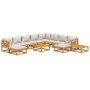 Garden furniture set 12 pieces solid wood and light gray cushions by vidaXL, Garden sets - Ref: Foro24-3155295, Price: 1,00 €...