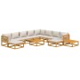 Garden furniture set 12 pieces solid wood and light gray cushions by vidaXL, Garden sets - Ref: Foro24-3155295, Price: 1,00 €...