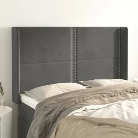 Headboard with dark gray velvet ears 147x16x118/128 cm by vidaXL, Headboards and footboards - Ref: Foro24-3119489, Price: 96,...