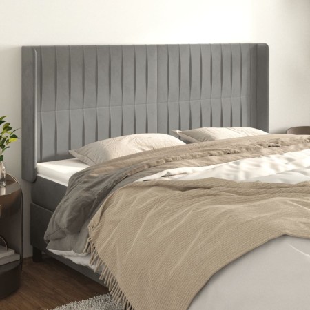 Kopfteil mit hellgrauen Samtohren 183x16x118/128 cm von vidaXL, Kopf- und Fußteile - Ref: Foro24-3119878, Preis: 126,38 €, Ra...