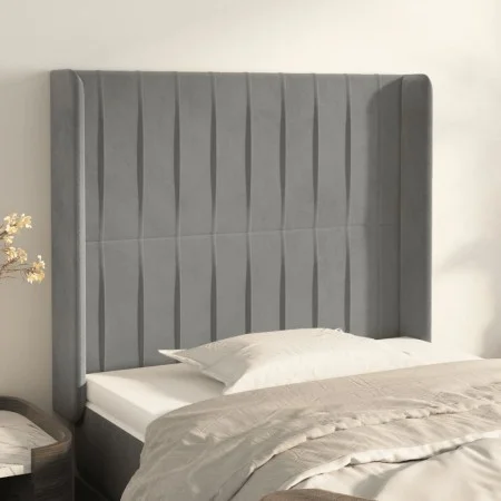 Headboard with light gray velvet ears 83x16x118/128 cm by vidaXL, Headboards and footboards - Ref: Foro24-3119848, Price: 73,...