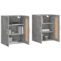 Armarios de pared 2 uds madera de ingeniería gris hormigón