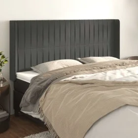Headboard with dark gray velvet ears 163x16x118/128 cm by vidaXL, Headboards and footboards - Ref: Foro24-3119873, Price: 120...