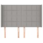 Headboard with light gray fabric ears 147x16x118/128 cm by vidaXL, Headboards and footboards - Ref: Foro24-3119578, Price: 11...