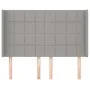 Headboard with light gray fabric ears 147x16x118/128 cm by vidaXL, Headboards and footboards - Ref: Foro24-3119578, Price: 12...