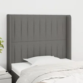 Headboard with dark gray fabric ears 93x16x118/128 cm by vidaXL, Headboards and footboards - Ref: Foro24-3119801, Price: 73,1...