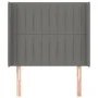 Headboard with dark gray fabric ears 93x16x118/128 cm by vidaXL, Headboards and footboards - Ref: Foro24-3119801, Price: 73,1...