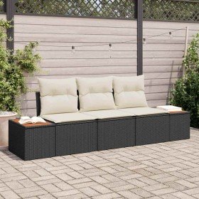 Conjunto de sofá de jardín 3 pcs Negro ratán sintético en Conjuntos de jardín | Comprar online en Foro24