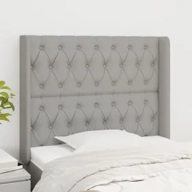 Headboard with light gray fabric ears 93x16x118/128 cm by vidaXL, Headboards and footboards - Ref: Foro24-3119898, Price: 70,...
