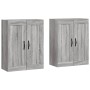 Armarios de pared 2 uds madera de ingeniería gris Sonoma