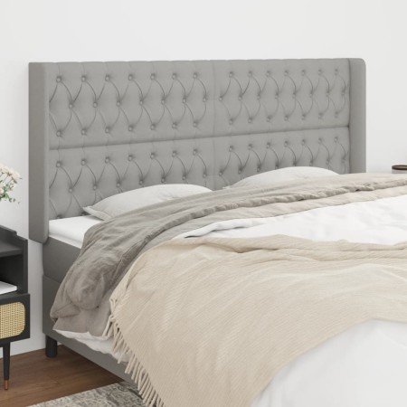 Kopfteil mit hellgrauen Stoffohren 203x16x118/128 cm von vidaXL, Kopf- und Fußteile - Ref: Foro24-3119938, Preis: 129,82 €, R...
