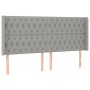 Kopfteil mit hellgrauen Stoffohren 203x16x118/128 cm von vidaXL, Kopf- und Fußteile - Ref: Foro24-3119938, Preis: 129,82 €, R...