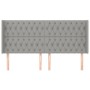 Headboard with light gray fabric ears 203x16x118/128 cm by vidaXL, Headboards and footboards - Ref: Foro24-3119938, Price: 12...
