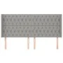 Headboard with light gray fabric ears 203x16x118/128 cm by vidaXL, Headboards and footboards - Ref: Foro24-3119938, Price: 12...