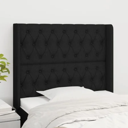 Headboard with black fabric ears 103x16x118/128 cm by vidaXL, Headboards and footboards - Ref: Foro24-3119908, Price: 89,04 €...