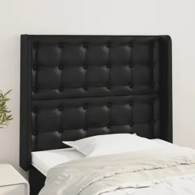 Kopfteil mit Ohren aus schwarzem Kunstleder, 83x16x118/128 cm von vidaXL, Kopf- und Fußteile - Ref: Foro24-3119652, Preis: 67...