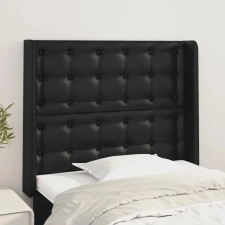 Kopfteil mit Ohren aus schwarzem Kunstleder, 83x16x118/128 cm von vidaXL, Kopf- und Fußteile - Ref: Foro24-3119652, Preis: 68...