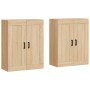 Armarios de pared 2 uds madera de ingeniería roble Sonoma