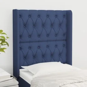 Cabecero con orejas de tela azul 83x16x118/128 cm de vidaXL, Cabeceros y pies de cama - Ref: Foro24-3119896, Precio: 81,92 €,...