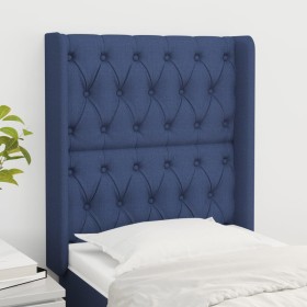 Headboard with blue fabric ears 83x16x118/128 cm by vidaXL, Headboards and footboards - Ref: Foro24-3119896, Price: 86,10 €, ...