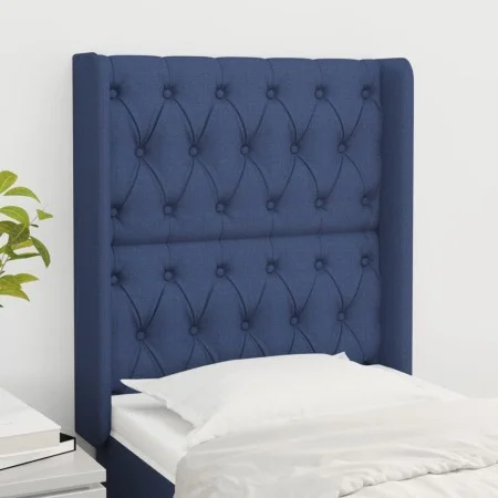 Cabecero con orejas de tela azul 83x16x118/128 cm de vidaXL, Cabeceros y pies de cama - Ref: Foro24-3119896, Precio: 81,92 €,...